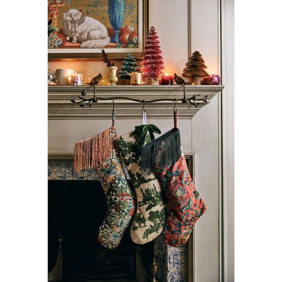 ANTHROPOLOGIE Sisal Bottle Brush Tree Frosted Glitter Gold Short NEW - Picture 3 of 5